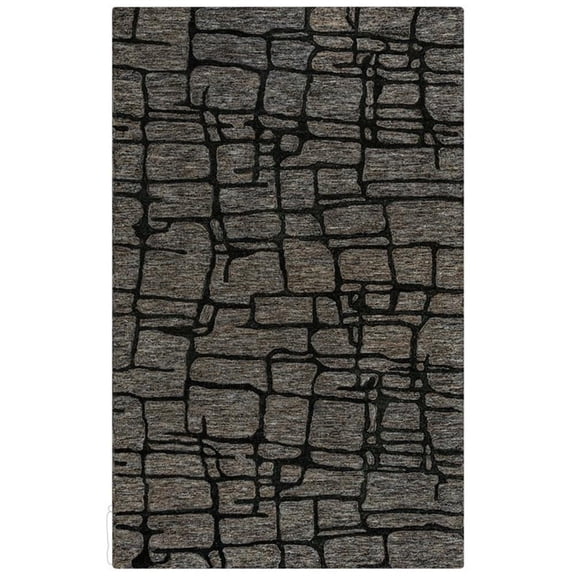 Alora Decor Winston 8'9" x 11'9" Charcoal/black/Grey Hand-Tufted Area Rug