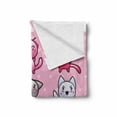 thumbnail image 2 of Anime Soft Flannel Fleece Throw Blanket, Kitty Doodles Emotions Funny Animal Lover Theme Japanese Art Print, Cozy Plush for Indoor and Outdoor Use, 70" x 90", Purple Pink Blue, by Ambesonne, 2 of 6