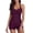 F-506Wine, variant on ZHOGXU Women's One Piece Swimsuit Halter Neck Solid Color Elegant Slim Fit Swimwear For Outdoor Water Sports And Beach,Army Green,L