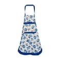 thumbnail image 2 of Women's Kitchen Floral Apron with Pockets, Adjustable Bib Apron, Stylish & Functional for Cooking Baking & Home, 28x28 inch Blue, 2 of 4