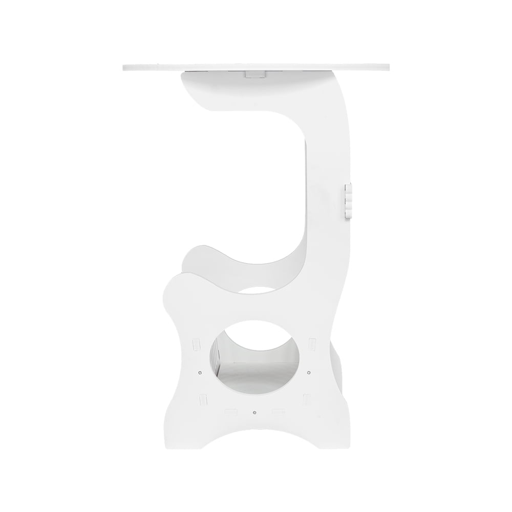 Bedside End Table, Nightstand Chair Side Coffee Table, Modern European Style Round Home Furniture, White