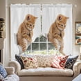 thumbnail image 6 of Funny Cats Swag Curtains Cute Art Fun Lovely Animals on Toilets Swag Valances for Kitchen Windows, Window Treatment Topper Curtains for Living Room Bedroom Bathroom, 36" W x 45" L, 6 of 9