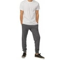 thumbnail image 4 of Men's Terry Joggers with Pockets, Elastic Drawstring Waistband, Charcoal Grey L, 4 of 4