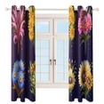 thumbnail image 3 of Blackout Curtains for Bedroom Watercolor Wildflowers Full Room Darkening Grommet Curtains for Living Room,Thermal Insulated Ombre Drapes, 3 of 7