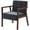 Light Black, variant on DEALTOPS Wood Accent Armchair, PU Upholstered Tufted Chair for Living Room Bedroom Office, Black