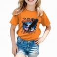 thumbnail image 4 of kpoplk Toddler Baby Boy Girl 4th of July Shirt USA Short Sleeve T-Shirt Tops Fourth of July Outfit Memorial Tee(Orange,5-6 Y), 4 of 5