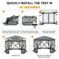 thumbnail image 6 of HOTEEL 12'x12' Ez Pop Up Gazebo Tent for Camping, Screen Tent with Removable Roof, Waterproof, UV Resistant, Portable Carry Bag,Gray, 6 of 12