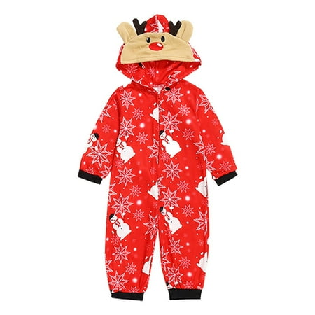 

Matching Family Pajamas Sets Christmas PJ s SnowHood Romper Jumpsuit Family Pajamas Sleepwear Outfit