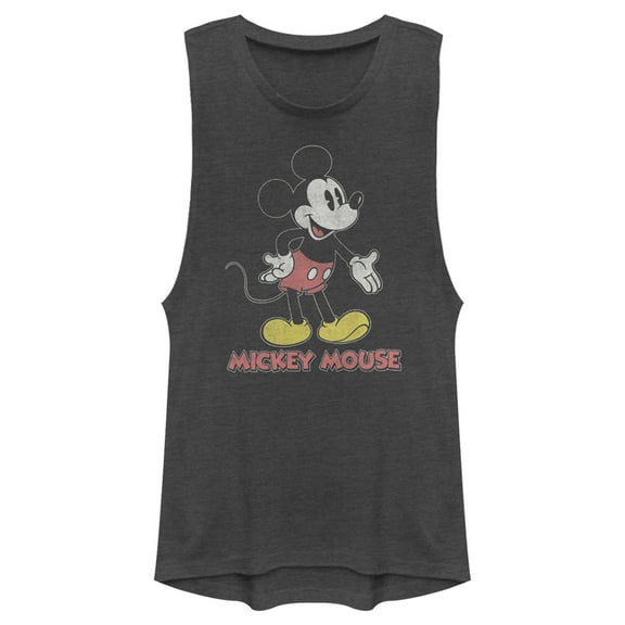 Junior's Mickey & Friends Retro Stance  Festival Muscle Graphic Tee Charcoal Large