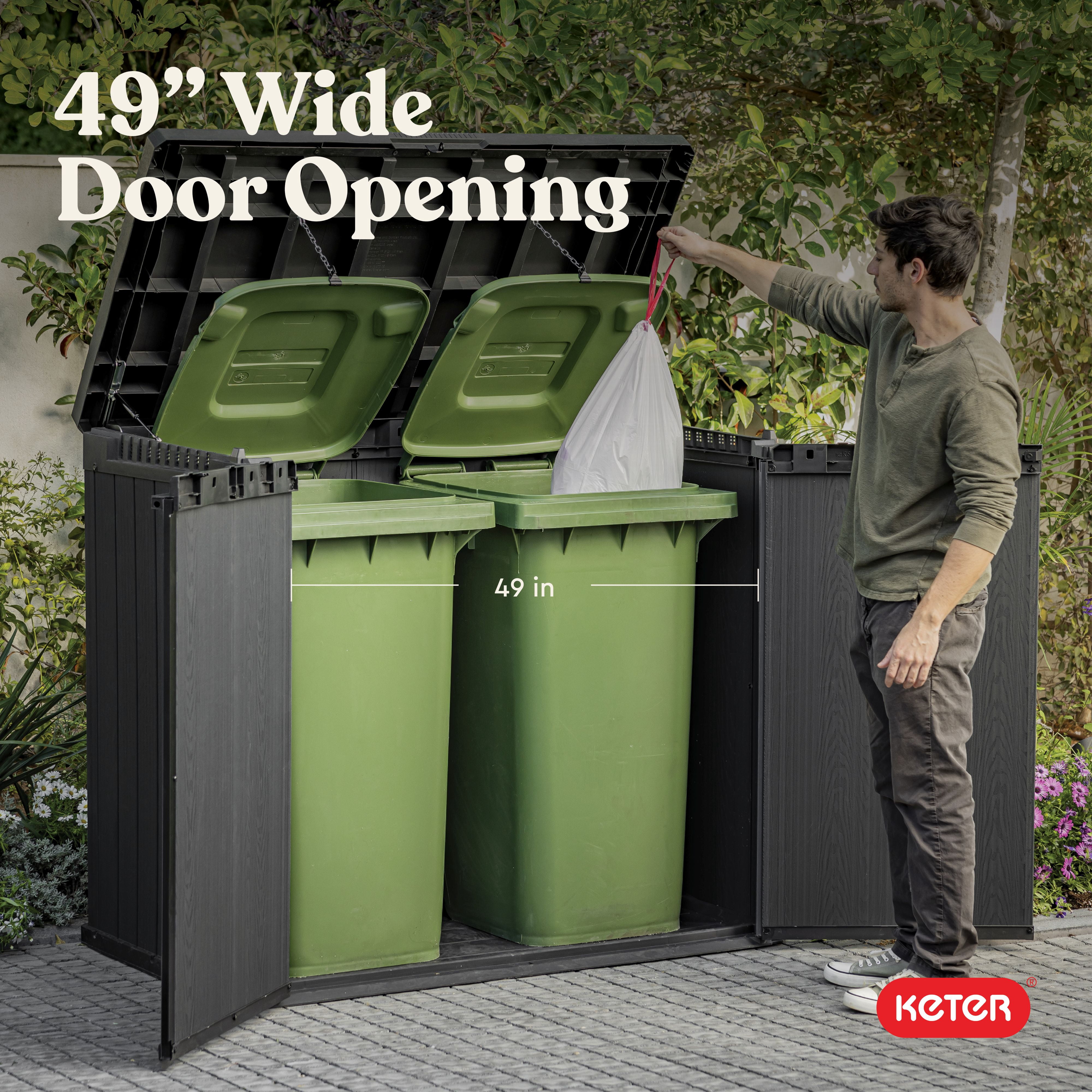 Keter Darwin 240L Store-It-Out, Compact & Portable Resin Outdoor Storage Lockable Deck Box, Grey