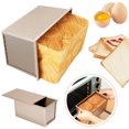 thumbnail image 4 of PENGXIANG Toast Bread Mold Pullman Loaf Pan Non-Stick Carbon Steel Corrugated Bakeware With Box Cover For Baking Cake (8.3X4.3X4.7 Inch), 4 of 7