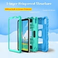 thumbnail image 3 of Fintie Case for iPad Mini 7th Generation (A17 Pro) 2024 / iPad Mini 6 2021, Fully-Body Rugged Heavy Duty Shockproof Protective Case with Kickstand for Kids, Blue/Green, 3 of 10