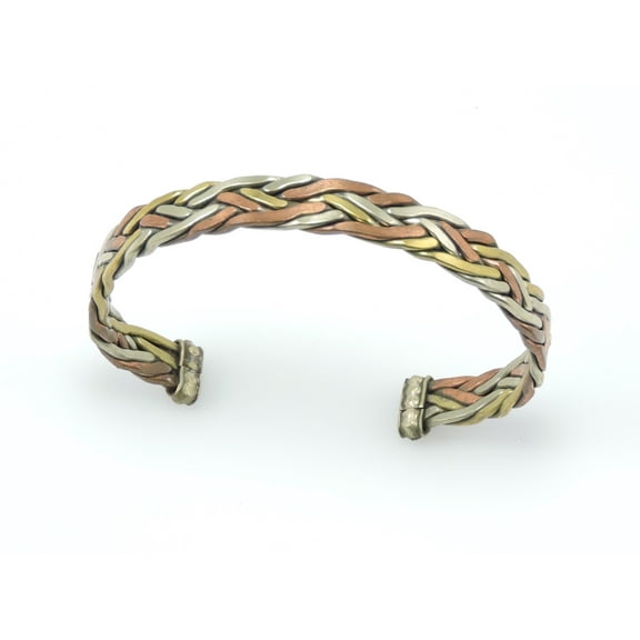 Hands Of Tibet Handmade Tibetan Three Metal Medicine Bracelet From Nepal (S2)