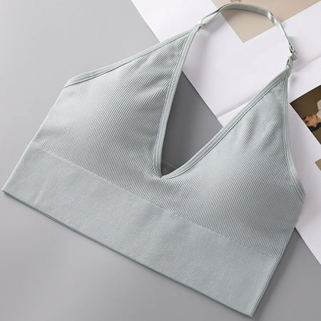 Mrasaso Fall Savings! Women Beach Fashion Women Nylon Bra Fashion Women s Solid Color Thin Shoulder Strap Beautiful Back WrapWireless Strap Bra(1pc Underwear) Gray|S