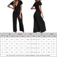 thumbnail image 2 of Mamelucos Mono informal para mujer con lazo en la parte delantera, mono con lazo, traje de vacaciones de estilo Sexy Ygjytge Negro T S para Mujer, 2 of 7