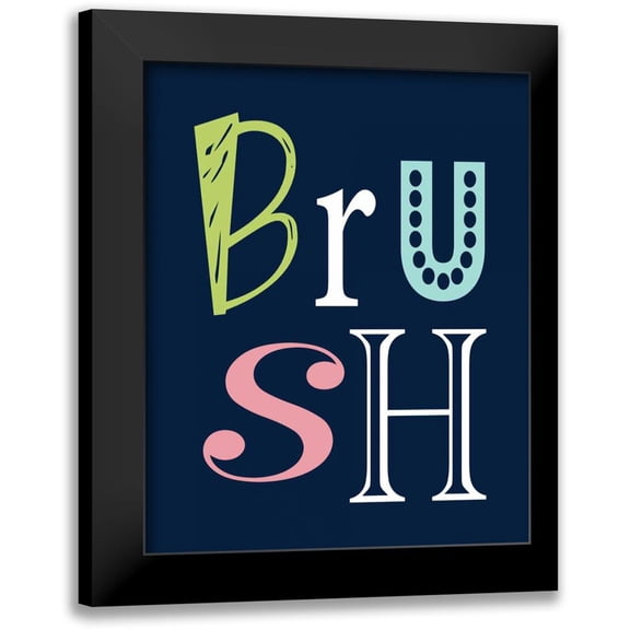 Robinson, Tamara 12x14 Black Modern Framed Museum Art Print Titled - Brush on Navy