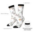 thumbnail image 4 of Picia Gray Rabbit Print Athletic Socks for Men & Women – Cushioned Moisture-Wicking Crew Socks for Sports, Running, and Training, Soft & Breathable Size 5-11, 4 of 6