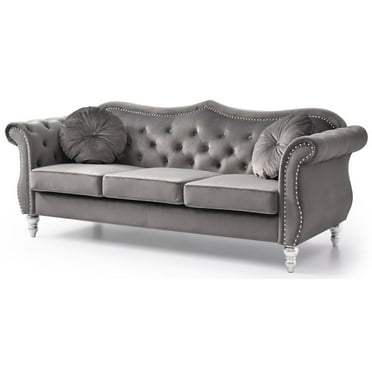 Glory Furniture Hollywood Sofa in Dark Gray Color