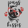 thumbnail image 2 of Women's Lost Gods Pugs and Kisses  Graphic Tee Athletic Heather Small, 2 of 4