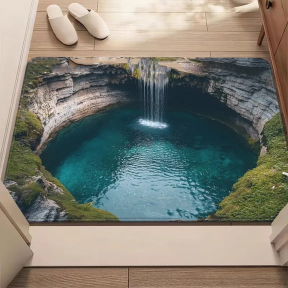 3D Visual Entrance Door Mat Non-Slip Household Bathroom Floor Mat Waterproof Indoor Outdoor Rug Home Decor