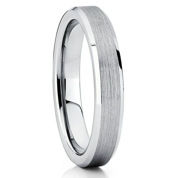 4mm Wedding Ring,Tungsten Wedding Ring,Silver Tungsten Ring,Engagement Ring,Anniversary Ring,Comfort Fit Ring