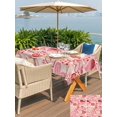 thumbnail image 4 of Outdoor Tablecloth with Umbrella Hole and Zipper, Valentine's Day Rectangle Table Cloth 60x84 Inch Waterproof Tablecloth, Romantic Light Pink Loves Polka Dot Picnic Table Cover for Patio Camping, 4 of 7