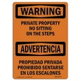 thumbnail image 1 of SignMission OS-WS-A-710-L-12778 Panneau d'Avertissement OSHA 7 x 10 Po - Propriété Privée Pas de Place sur les Marches, 1 of 1