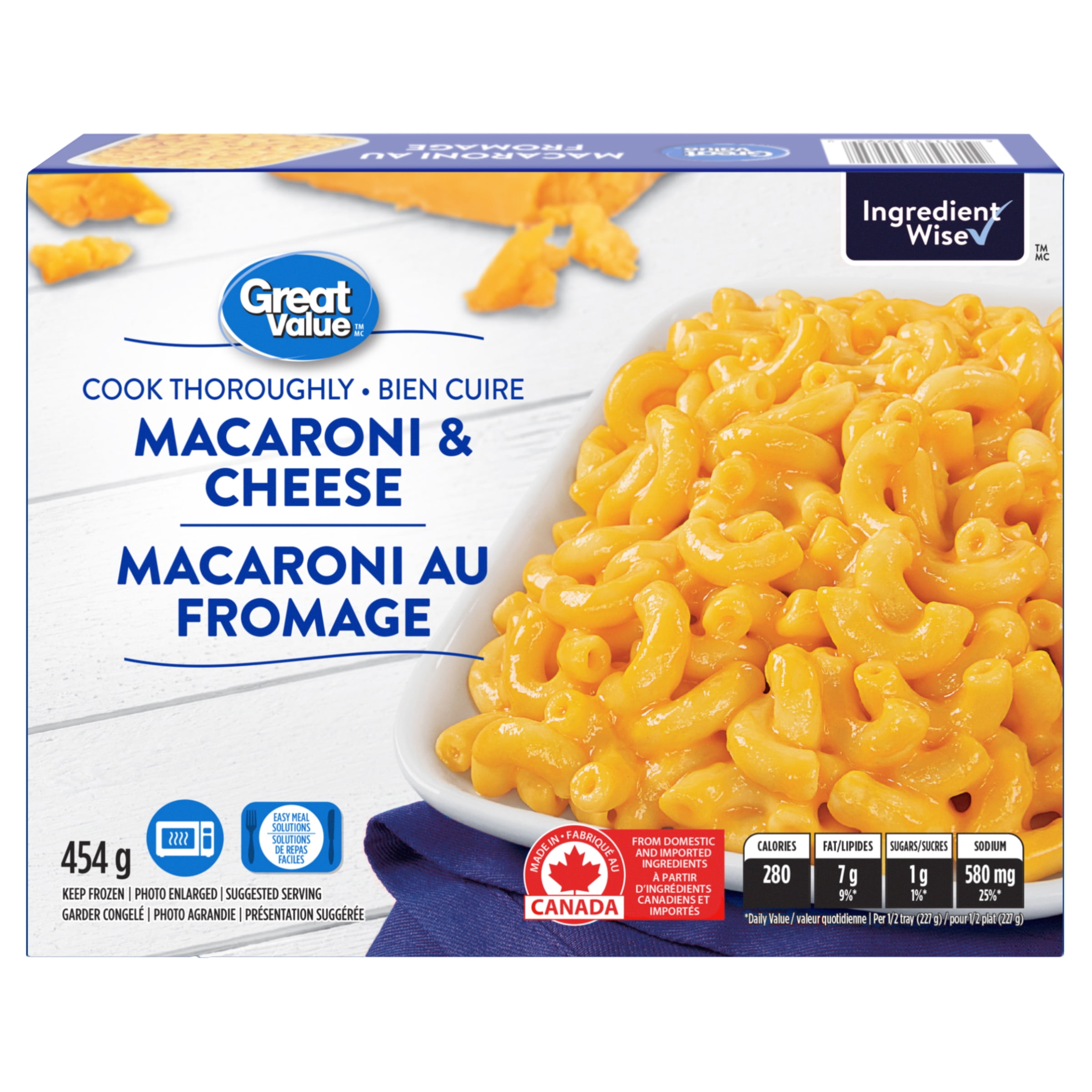 Macaroni au fromage Great Value 454 g