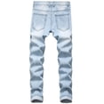 thumbnail image 2 of Rrunsv Ripped Jeans for Men Mens Fashion Slim Fit Skinny Destroyed Ripped Jeans Light Blue,38, 2 of 4