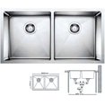 thumbnail image 1 of Stainless Steel Handmade Double Bowl Kitchen Sink, 1 of 2