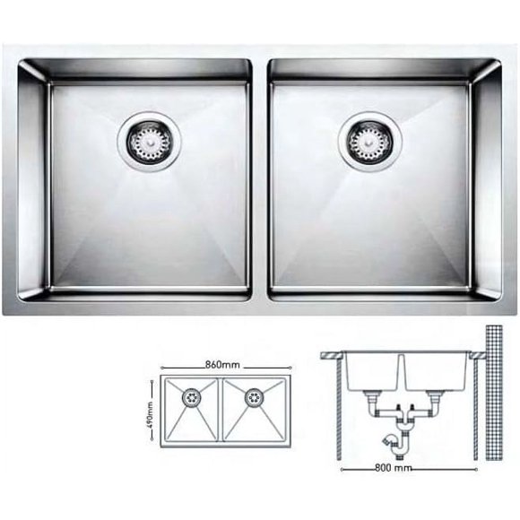 Stainless Steel Handmade Double Bowl Kitchen Sink