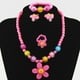 thumbnail image 5 of EeaseMX Juego de 2 joyas de plástico con diseño de flores, collar, pulsera, anillo y pendientes, joyería de dibujos animados, recuerdo de fiesta para niñas y niños., 5 of 8