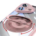 thumbnail image 6 of Compatible with iPhone 16 Plus Case, [Military Grade Drop Tested][Camera Lens Protection][Built in Kickstand] Translucent Tempered Glass Slim Back Soft Edge Magnetic Cover,Pink, 6 of 8