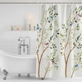 thumbnail image 3 of Birds Shower Curtain, Waterproof Shower Curtains for Bathroom, Spring Branch Leaves Animals Country Pastoral Washable Fabric Bathtub Curtain Set Bath Decor with 12 Hooks Long 72"x84", 3 of 8