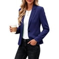 thumbnail image 6 of Achuyrbd Women's Business Casual Blazer Jacket, Notched Lapel One Button Long Sleeve Work Office Blazer with Pockets & Ruched Cuffs, S-2XL ,Dark Blue, 6 of 8