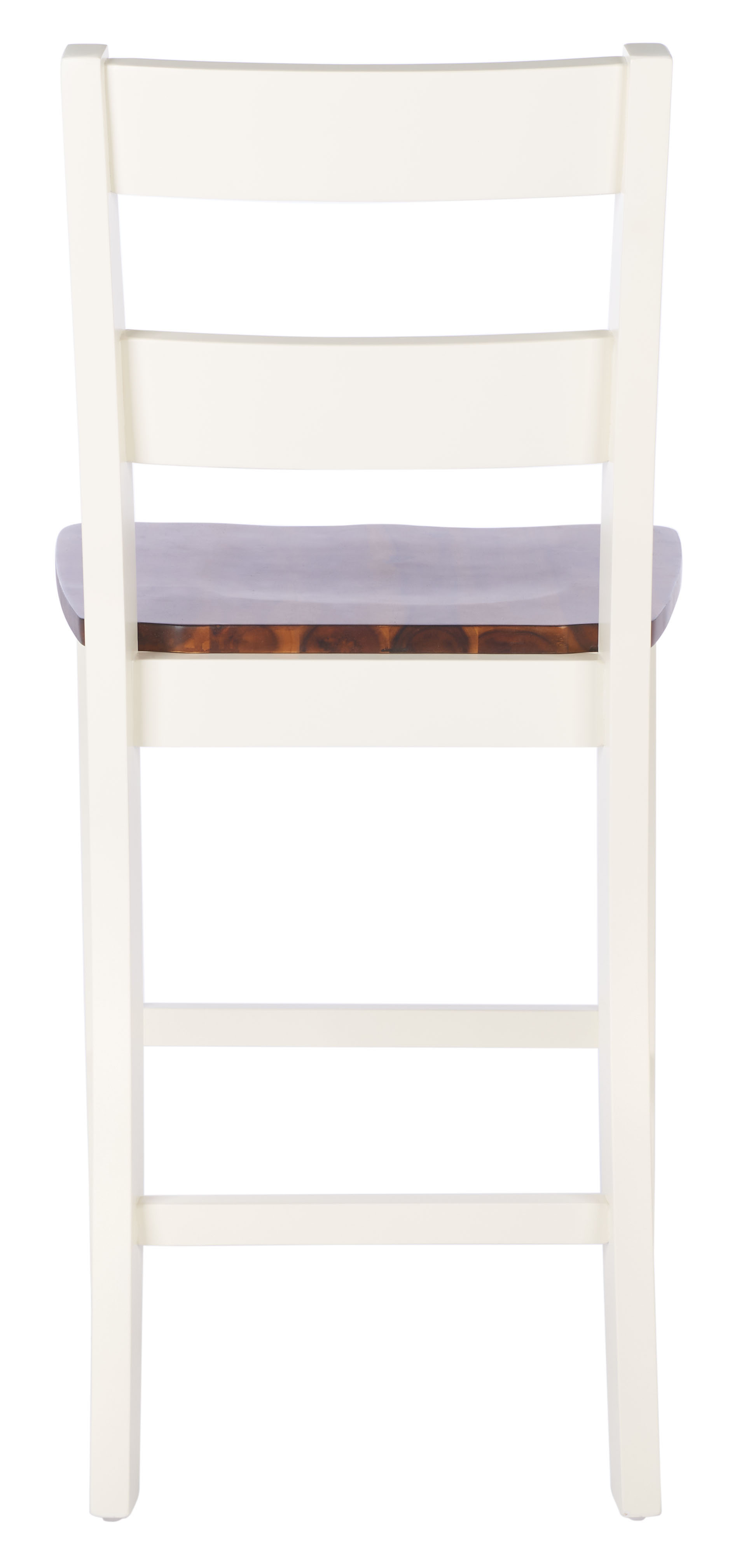 SAFAVIEH Yuri Modern Wood Counter Stool with Footrest, White/Natural, Set of 2