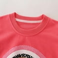 thumbnail image 4 of YESIMOLA Shirt for Girls Toddler Girls Long Sleeve Sweatshirt Autumn Round Neck Pullover Top Rainbow Printed Sequin Sweatshirt Pink 6 Years, 4 of 6