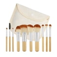 thumbnail image 1 of Brochas de maquillaje TB TOOLS FOR BEAUTY T4B MIMO de bambú tamaño viaje con funda de algodón, 1 of 4