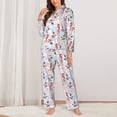 thumbnail image 2 of Balery Sea Horse And Corals Pattern Pajama Sets for Women Long Sleeve 2 Piece Sleepwear Loungewear Sets Soft PJ's with Pockets Long Sleeve Comfy Pj Sets-Small, 2 of 7