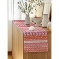 thumbnail image 5 of Table Runner 90 Inches Long for Kitchen Dining, Pink Orange Boho Dresser Scarf Farmhouse, Dining Table Decorations for Wedding/Parties, Vintage Ethnic Tribe Abstract Art 13 x 90 In, 5 of 8