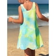 thumbnail image 5 of HWJAD 3-7 Years Toddler Girls Tie Dye Crochet Cover Up Dress Sleeveless Hollow Out Beach Dress for Kids Summer Beach Swimwear, 5 of 7