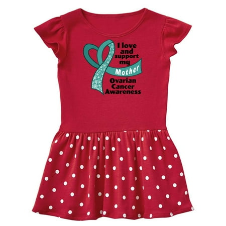 

Inktastic Ovarian Cancer Awareness I Love and Support My Mother Gift Toddler Girl Dress
