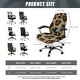 thumbnail image 7 of SEANATIVE Office Chair Cover Stretchable Computer Boss Chair Slipcover with Elastic Edge Removable Rotating Chair Cover Furniture Protector Covers for Office Chairs, L, Brown Leopard Print, 7 of 7