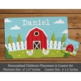thumbnail image 3 of Printtoo Personalized Placemat & Coaster Set For Kids Toddlers,Birthday Gift For Boys,Gift For Girls,Farm-11x17 Inch, 3 of 6