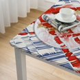 thumbnail image 4 of nygtbtfer Outdoor Tablecloth with Umbrella Hole &amp; , Rectangle Tablecloth , Red Blue Floral Striped Patio Table Cover Table Cloth for /Party, 4 of 7