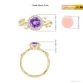 thumbnail image 5 of ANGARA Natural 0.8 Ct. Amethyst with Diamond Halo Ring in 14K Yellow Gold for Women (Ring Size: 11.5), 5 of 10