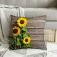 thumbnail image 4 of Throw Pillow Covers Set of 2, Sunflowers on Wooden Board Home Decorative Pillowcases Cushion Case Covers for Couch Bed Sofa 18x18 Inch, 4 of 5