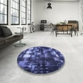 thumbnail image 3 of Ahgly Company Indoor Round Patterned Light Slate Blue Area Rugs, 6' Round, 3 of 6
