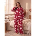 thumbnail image 3 of Cueply Women's Plus Size Pajama Sets Long Sleeve Tops and Pants Soft Lounge Sleepwear Set Casual Pjs with Pockets, 3 of 9
