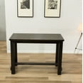 thumbnail image 5 of Leviton Antique Black Finished Wood 5-Piece Pub Set, Table with 4 Upholstered Barstools, Blue, 5 of 8